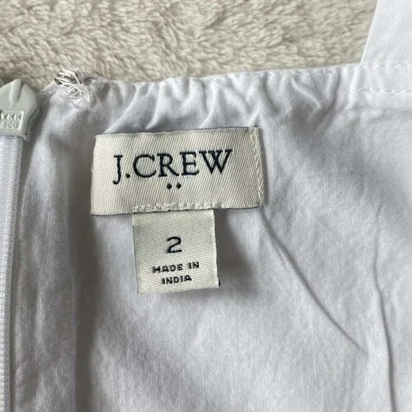 J. Crew Embroidered Saffron scalloped tiered white blue trim dress $128 - Picture 10 of 15